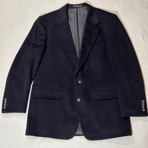 Southampton 100% Cashmere Men's 43L Blazer Dress Sports Coat Navy Blue VTG